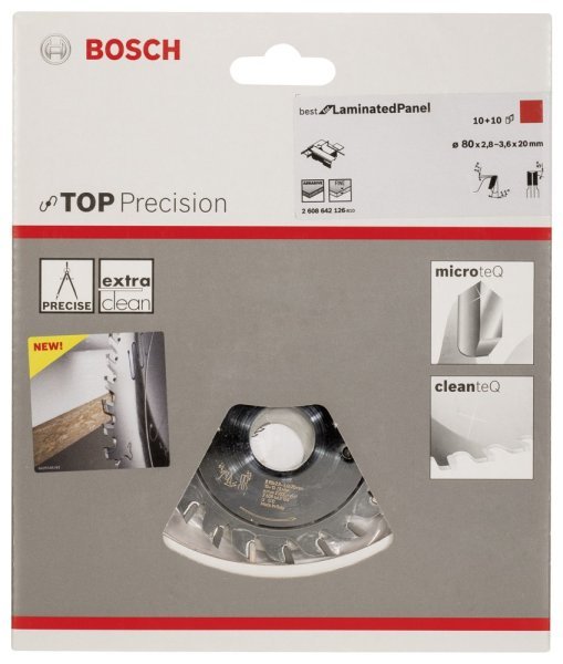Bosch - Best Serisi Hassas Kesim Lamine Panel için Ön Çizme Bıçağı 80*20 mm 10+10 Diş 2608642126