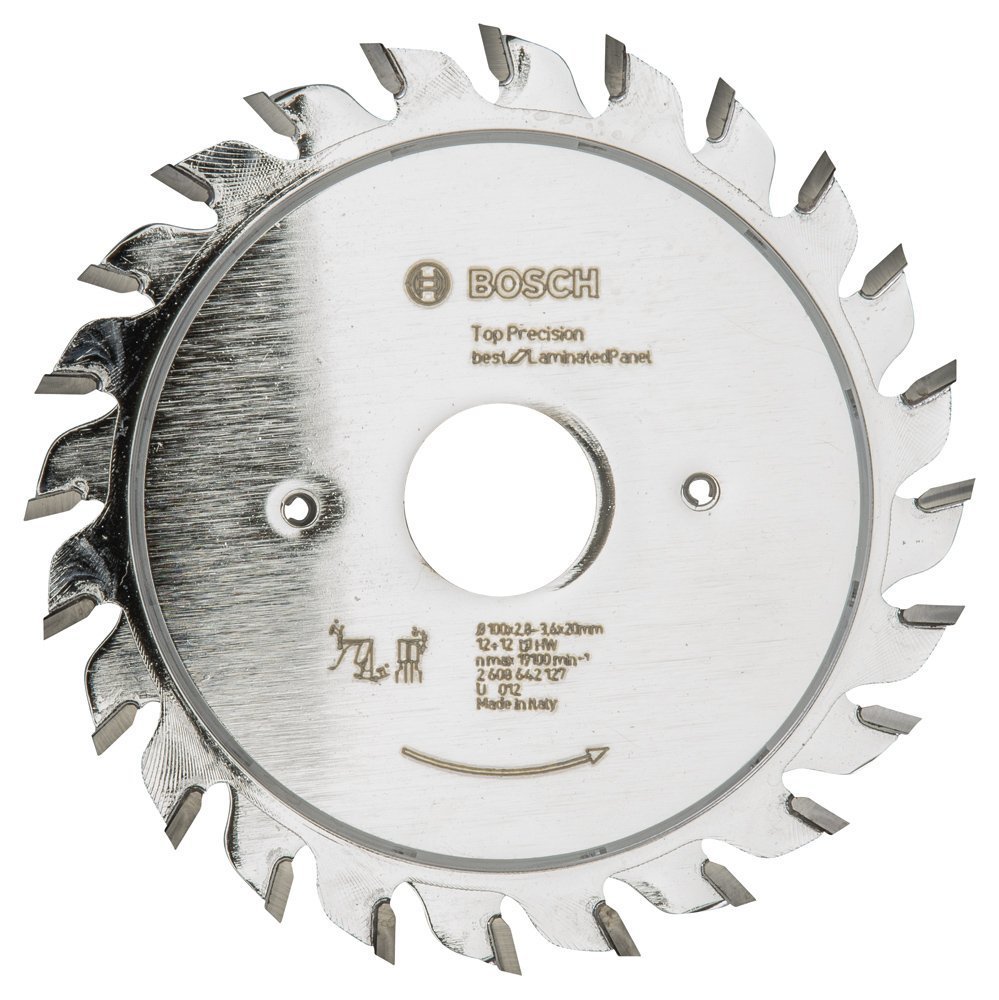 Bosch - Best Serisi Hassas Kesim Lamine Panel için Ön Çizme Bıçağı 100*20 mm 12+12 Diş 2608642127