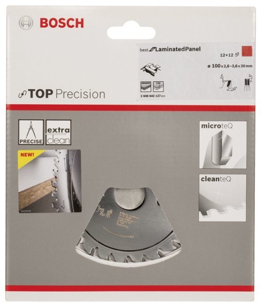 Bosch - Best Serisi Hassas Kesim Lamine Panel için Ön Çizme Bıçağı 100*20 mm 12+12 Diş 2608642127
