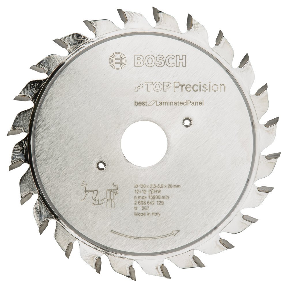 Bosch - Best Serisi Hassas Kesim Lamine Panel için Ön Çizme Bıçağı 120*20 mm 12+12 Diş 2608642129