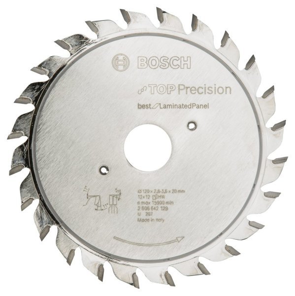 Bosch - Best Serisi Hassas Kesim Lamine Panel için Ön Çizme Bıçağı 120*20 mm 12+12 Diş 2608642129