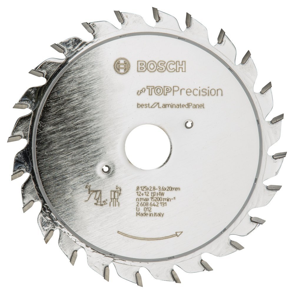 Bosch - Best Serisi Hassas Kesim Lamine Panel için Ön Çizme Bıçağı 125*20 mm 12+12 Diş 2608642131