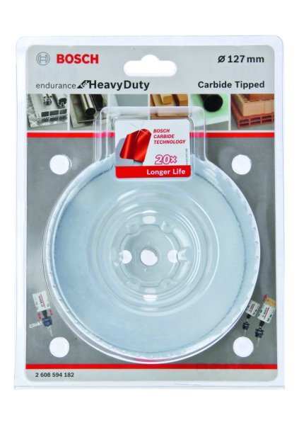 Bosch - Endurance Serisi Zorlu Malzemeler için Karpit Delik Açma Testeresi (Panç) 127 mm 2608594182