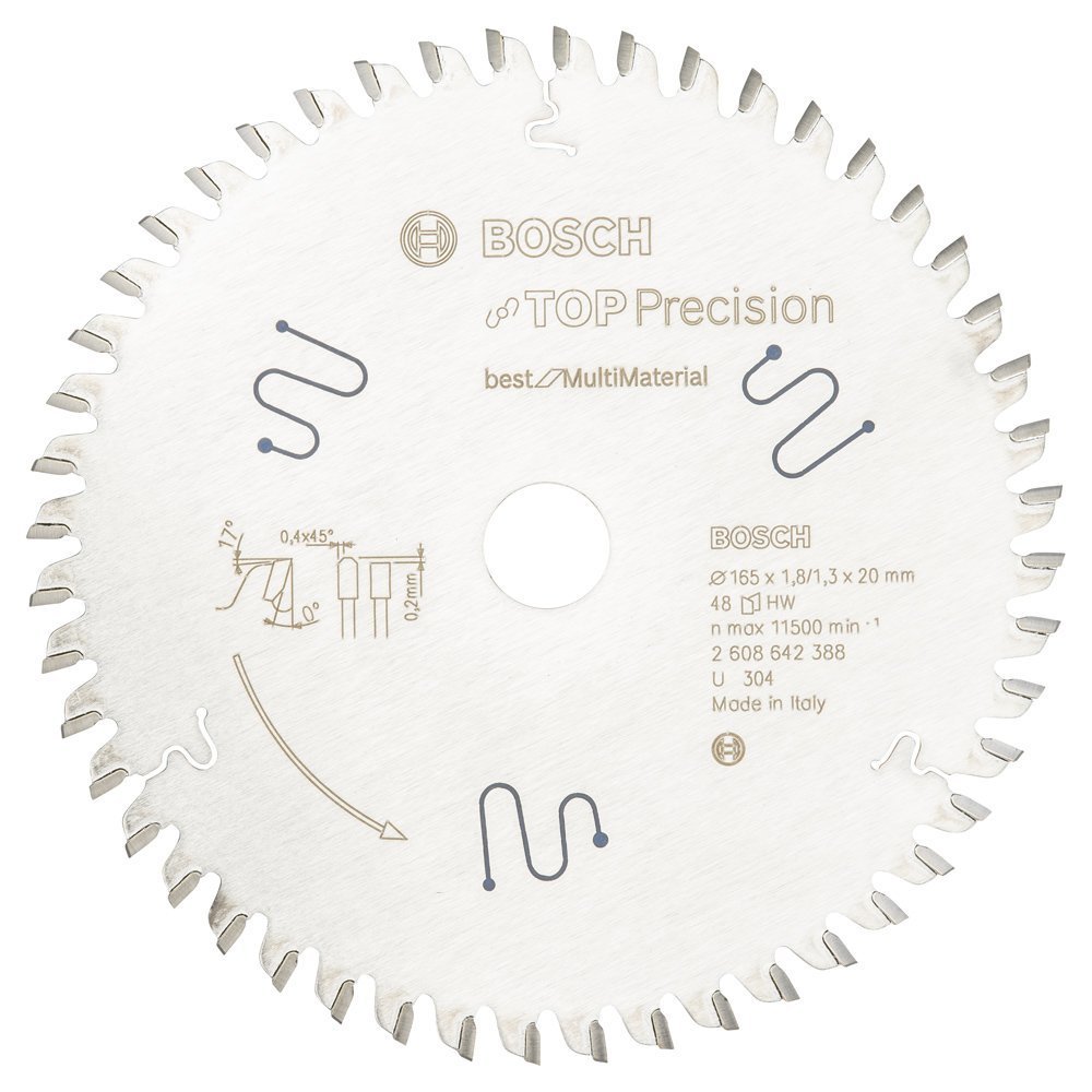 Bosch - Best Serisi Hassas Kesim Çoklu Malzeme için Daire Testere Bıçağı 165*20 mm 48 Diş 2608642388