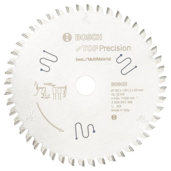 Bosch - Best Serisi Hassas Kesim Çoklu Malzeme için Daire Testere Bıçağı 165*20 mm 48 Diş 2608642388