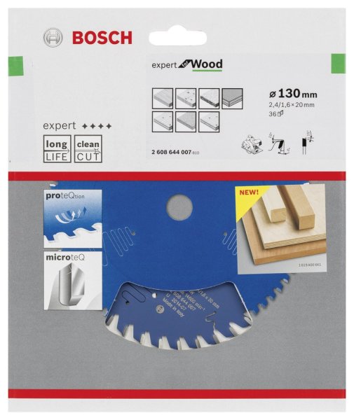 Bosch - Expert Serisi Ahşap için Daire Testere Bıçağı 130*20 mm 36 Diş 2608644007