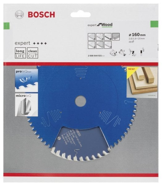 Bosch - Expert Serisi Ahşap için Daire Testere Bıçağı 160*20 mm 48 Diş 2608644021