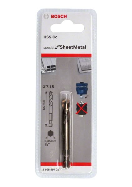 Bosch - Power Change Plus Special Serisi Metal Ve Inox Delik Açma Testereleri için Merkezleme Ucu HSS-Co 65 mm 2608594257