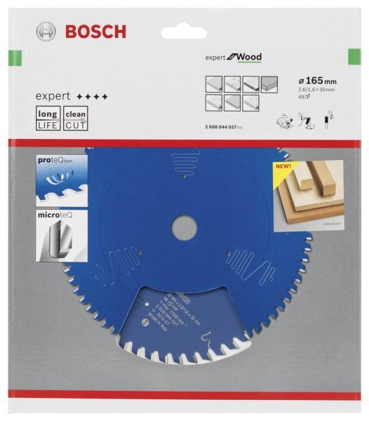 Bosch - Expert Serisi Ahşap için Daire Testere Bıçağı 165*30 mm 48 Diş 2608644027