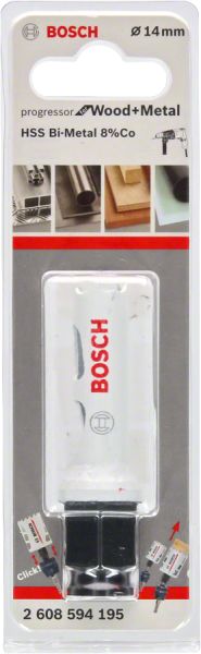 Bosch - Yeni Progressor Serisi Ahşap ve Metal için Delik Açma Testeresi (Panç) 14 mm 2608594195