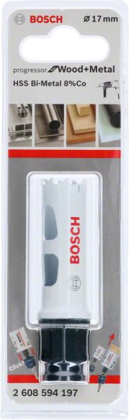Bosch - Yeni Progressor Serisi Ahşap ve Metal için Delik Açma Testeresi (Panç) 17 mm 2608594197