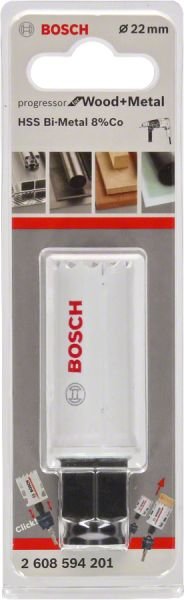 Bosch - Yeni Progressor Serisi Ahşap ve Metal için Delik Açma Testeresi (Panç) 22 mm 2608594201