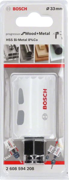 Bosch - Yeni Progressor Serisi Ahşap ve Metal için Delik Açma Testeresi (Panç) 33 mm 2608594208