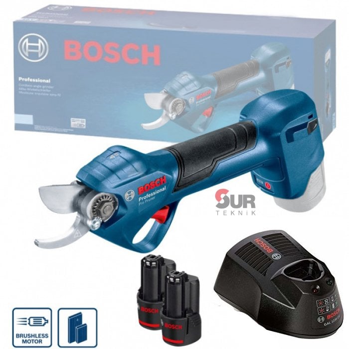Bosch Pro Pruner Akülü Budama Makası 12 Volt 2 Amper Çift Akü