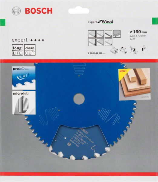 Bosch - Expert Serisi Ahşap için Daire Testere Bıçağı 160*20 mm 24 Diş 2608644016