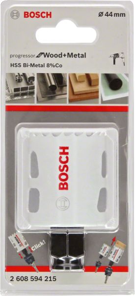 Bosch - Yeni Progressor Serisi Ahşap ve Metal için Delik Açma Testeresi (Panç) 44 mm 2608594215