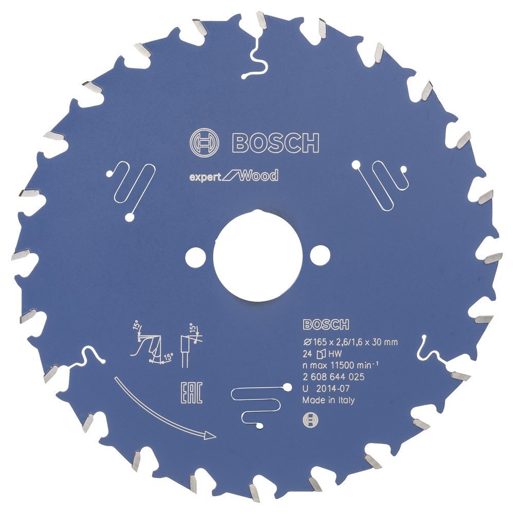 Bosch - Expert Serisi Ahşap için Daire Testere Bıçağı 165*30 mm 24 Diş 2608644025