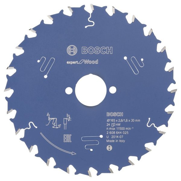 Bosch - Expert Serisi Ahşap için Daire Testere Bıçağı 165*30 mm 24 Diş 2608644025