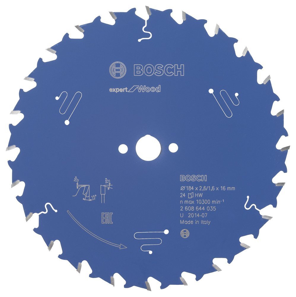 Bosch - Expert Serisi Ahşap için Daire Testere Bıçağı 184*16 mm 24 Diş 2608644035