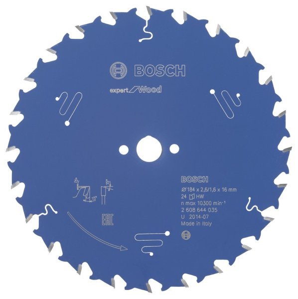 Bosch - Expert Serisi Ahşap için Daire Testere Bıçağı 184*16 mm 24 Diş 2608644035