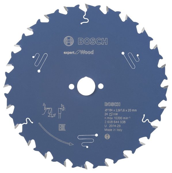 Bosch - Expert Serisi Ahşap için Daire Testere Bıçağı 184*20 mm 24 Diş 2608644038
