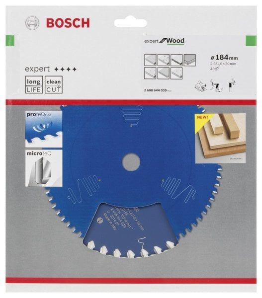 Bosch - Expert Serisi Ahşap için Daire Testere Bıçağı 184*20 mm 40 Diş 2608644039