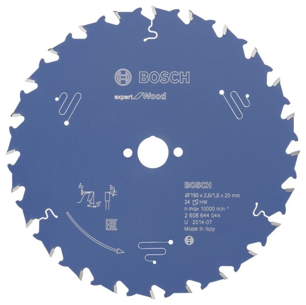 Bosch - Expert Serisi Ahşap için Daire Testere Bıçağı 190*20 mm 24 Diş 2608644044