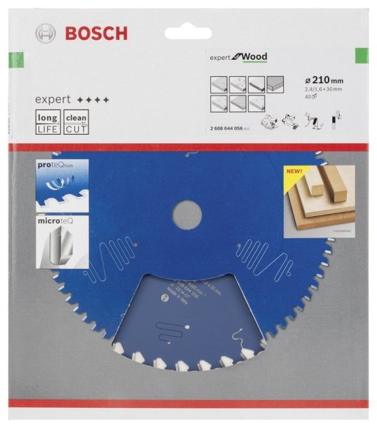 Bosch - Expert Serisi Ahşap için Daire Testere Bıçağı 210*30 mm 40 Diş 2608644056