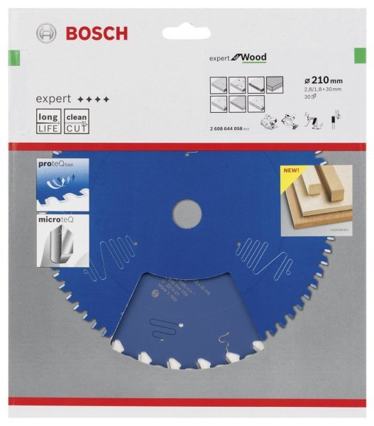 Bosch - Expert Serisi Ahşap için Daire Testere Bıçağı 210*30 mm 30 Diş 2608644058