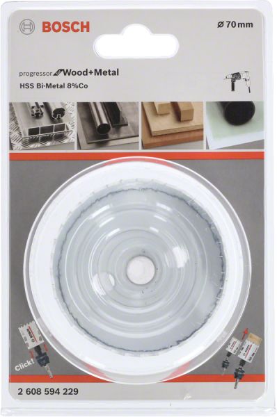 Bosch - Yeni Progressor Serisi Ahşap ve Metal için Delik Açma Testeresi (Panç) 70 mm 2608594229