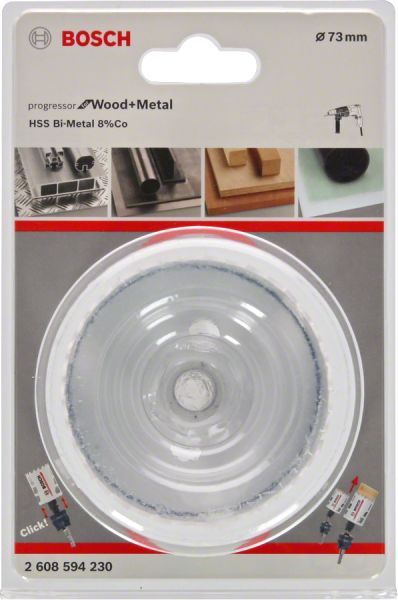 Bosch - Yeni Progressor Serisi Ahşap ve Metal için Delik Açma Testeresi (Panç) 73 mm 2608594230