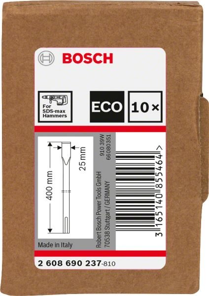 Bosch - SDS-Max Şaftlı Yassı Keski 400*25 mm 10'lu EKO 2608690237