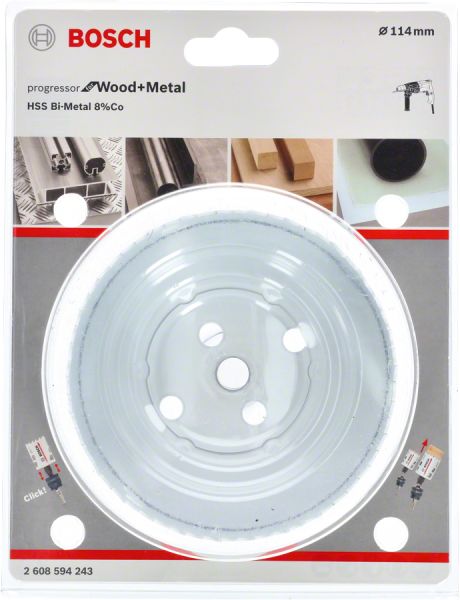 Bosch - Yeni Progressor Serisi Ahşap ve Metal için Delik Açma Testeresi (Panç) 114 mm 2608594243