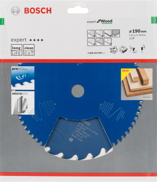 Bosch - Expert Serisi Ahşap için Daire Testere Bıçağı 190*30 mm 24 Diş 2608644083