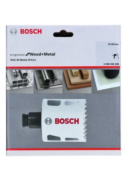Bosch - Yeni Progressor Serisi Ahşap ve Metal için Delik Açma Testeresi (Panç) 152 mm 2608594248