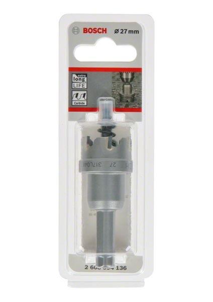 Bosch - Endurance Serisi Ağır Metaller için TCT Delik Açma Testeresi (Panç) 27 mm 2608594136