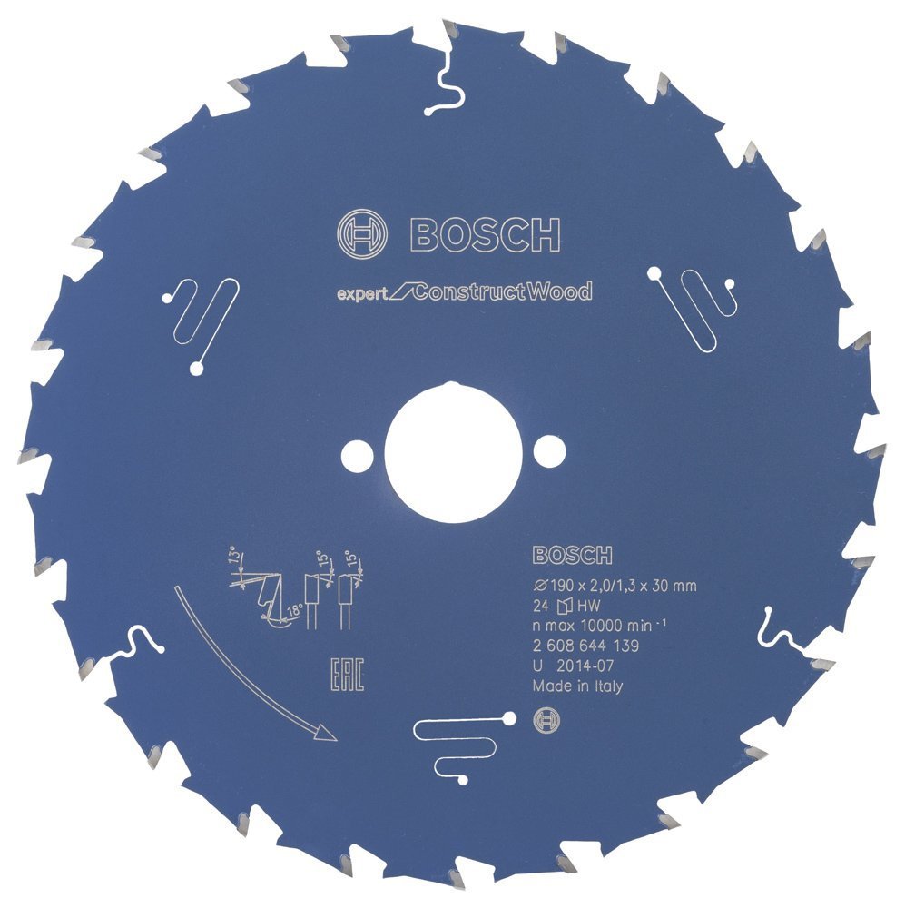 Bosch - Expert Serisi İnşaat Ahşabı için Daire Testere Bıçağı 190*30 mm 24 Diş 2608644139