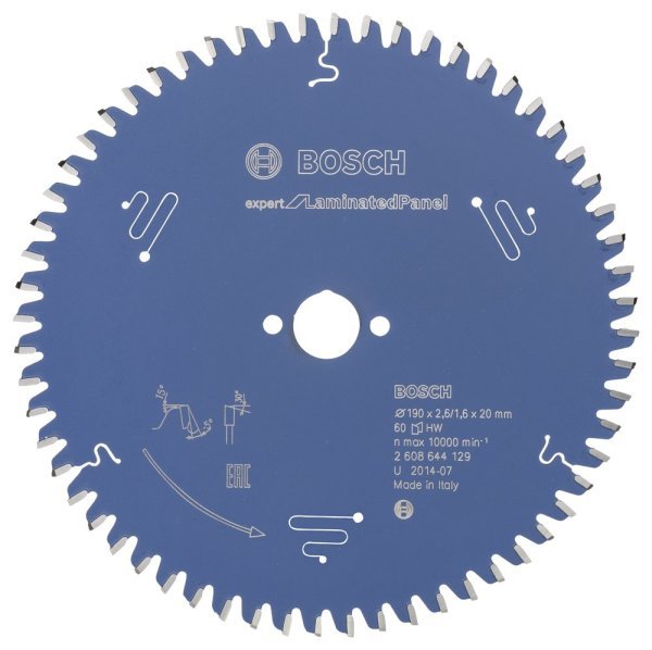 Bosch - Expert Serisi Lamine Panel için Daire Testere Bıçağı 190*20 mm 60 Diş 2608644129