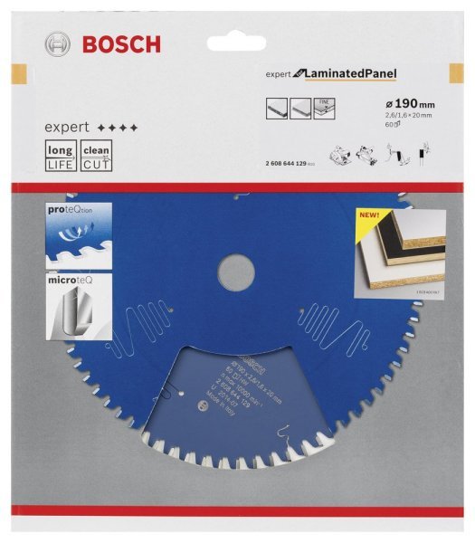 Bosch - Expert Serisi Lamine Panel için Daire Testere Bıçağı 190*20 mm 60 Diş 2608644129