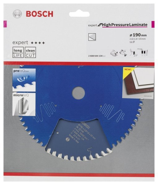 sınçlı Lamine Panel ve Trespa için Daire Testere Bıçağı 190*20 mm 56 Diş 2608644134