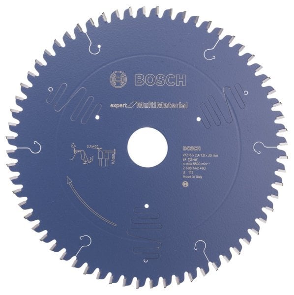 Bosch - Expert Serisi Çoklu Malzeme için Daire Testere Bıçağı 216*30 mm 64 Diş 2608642493