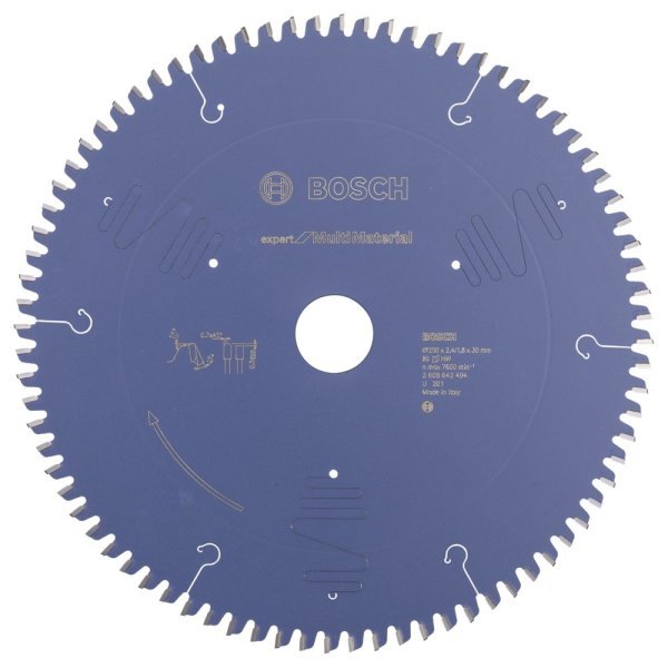 Bosch - Expert Serisi Çoklu Malzeme için Daire Testere Bıçağı 250*30 mm 80 Diş 2608642494