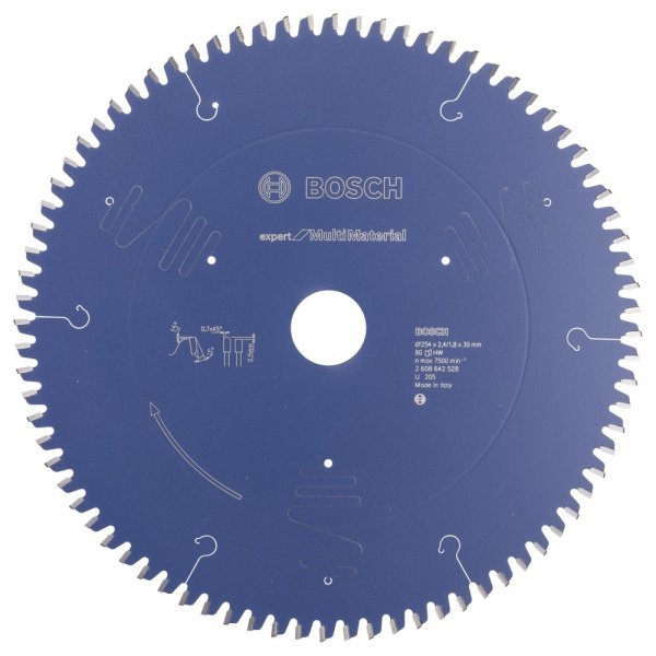 Bosch - Expert Serisi Çoklu Malzeme için Daire Testere Bıçağı 254*30 mm 80 Diş 2608642528