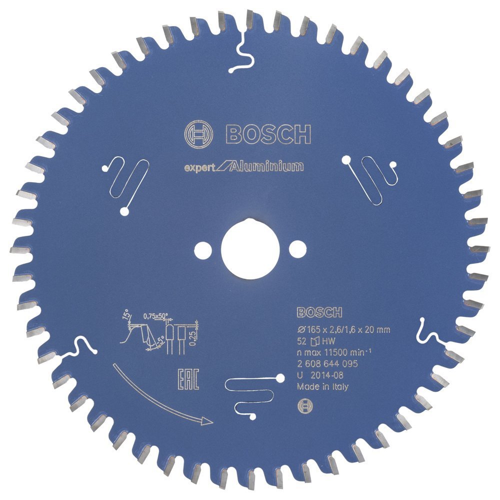 Bosch - Expert Serisi Alüminyum için Daire Testere Bıçağı 165*20 mm 52 Diş 2608644095
