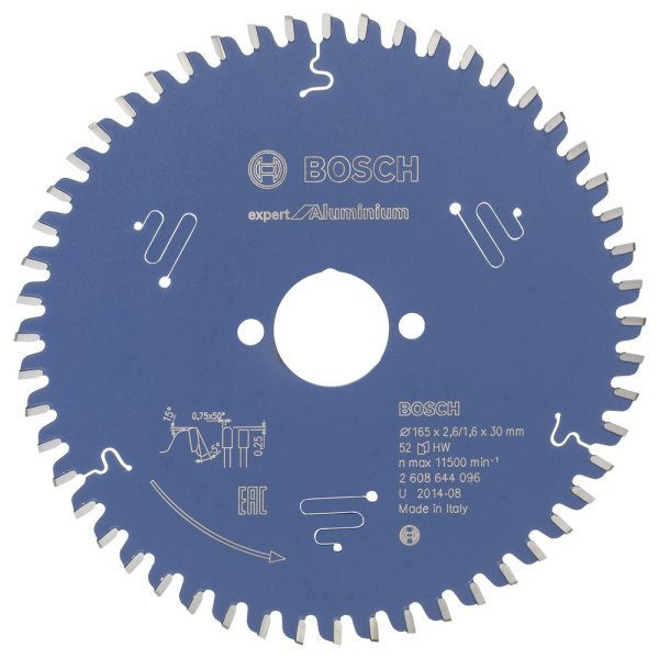 Bosch - Expert Serisi Alüminyum için Daire Testere Bıçağı 165*30 mm 52 Diş 2608644096