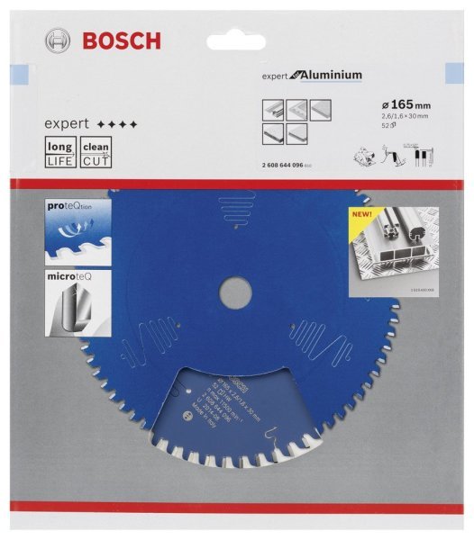 Bosch - Expert Serisi Alüminyum için Daire Testere Bıçağı 165*30 mm 52 Diş 2608644096