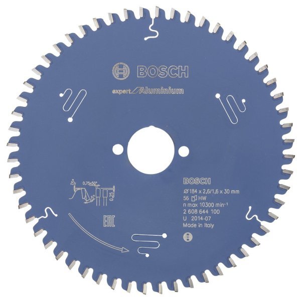 Bosch - Expert Serisi Alüminyum için Daire Testere Bıçağı 184*30 mm 56 Diş 2608644100