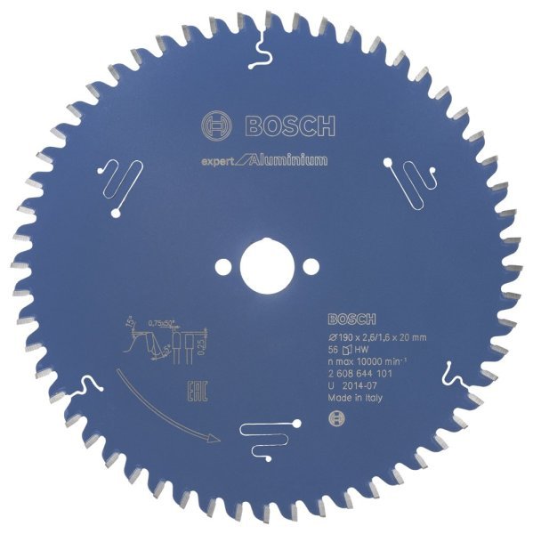 Bosch - Expert Serisi Alüminyum için Daire Testere Bıçağı 190*20 mm 56 Diş 2608644101