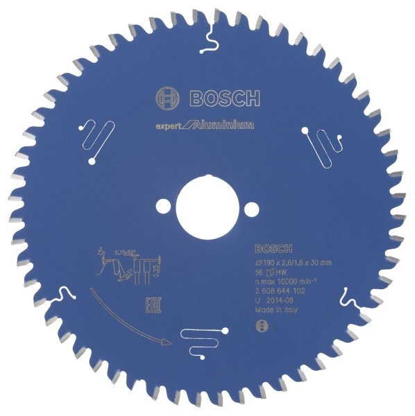 Bosch - Expert Serisi Alüminyum için Daire Testere Bıçağı 190*30 mm 56 Diş 2608644102