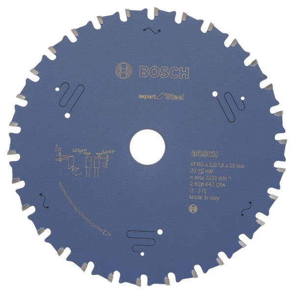 Bosch - Expert Serisi Metal için Daire Testere Bıçağı 160*20 mm 30 Diş 2608643054